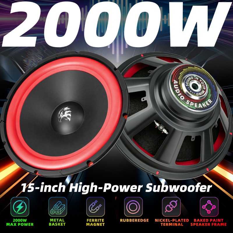 1pcs 15 인치 자동차 서브 우퍼 2000W 스테레 - Audio Home Cinema 리뷰 및 가격