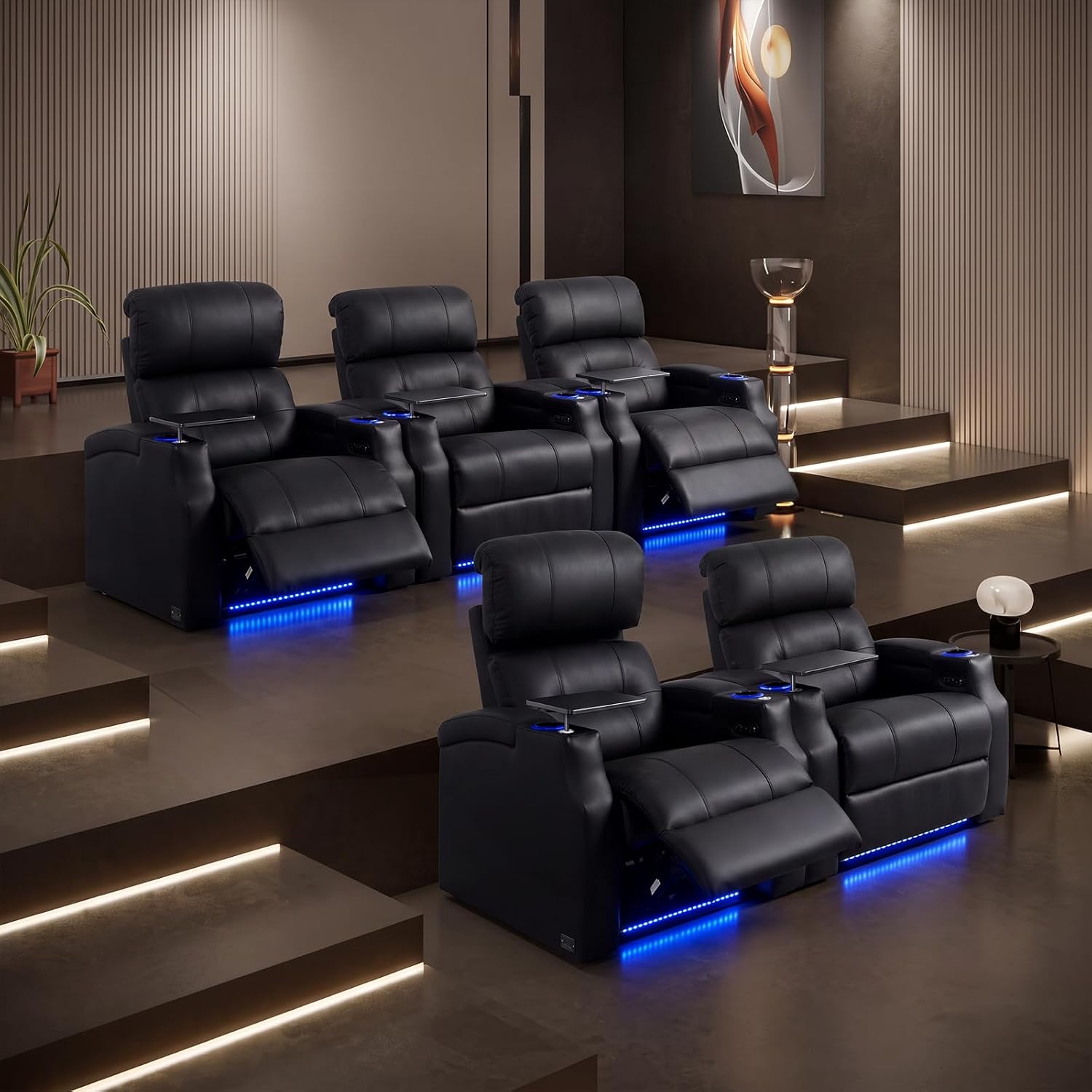 최고급 가죽 소재의 홈 시어터용 리클라이너, 전동으로  - Home Cinema Chairs 리뷰 및 가격
